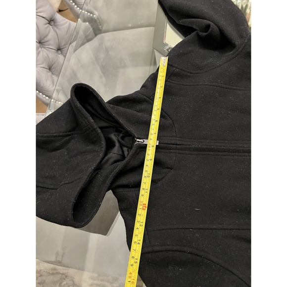 Eddie Bauer Petite Black Wool Blend Hooded Zip Front Coat Size S - Picture 8 of 14